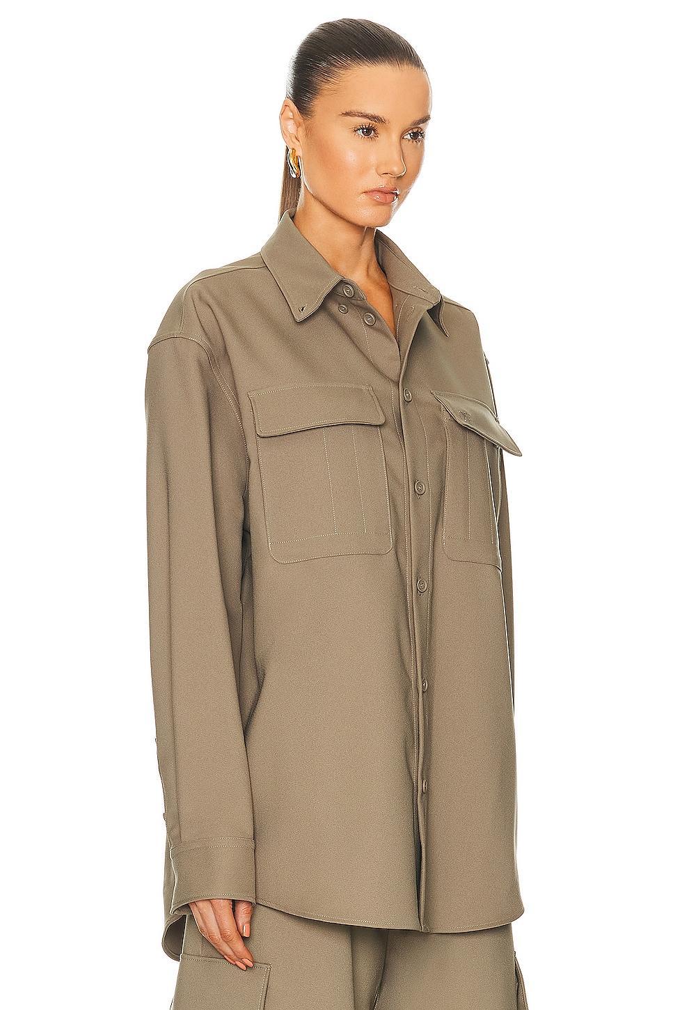 OFF-WHITE Drill Military Overshirt in Brown Product Image