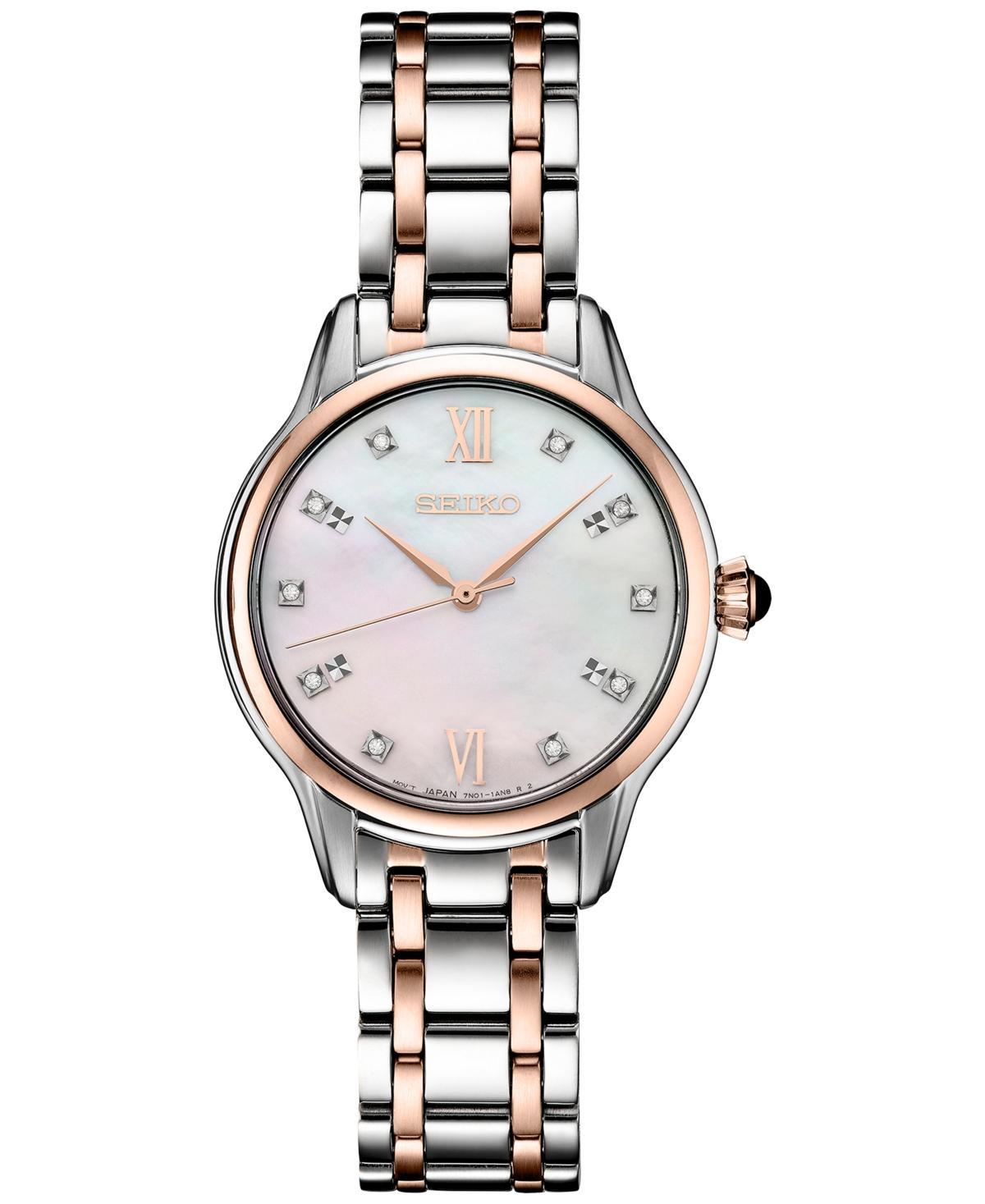 Seiko Womens Diamond (1/10 ct. t.w.) Two-Tone Stainless Steel Bracelet Watch 30mm Product Image