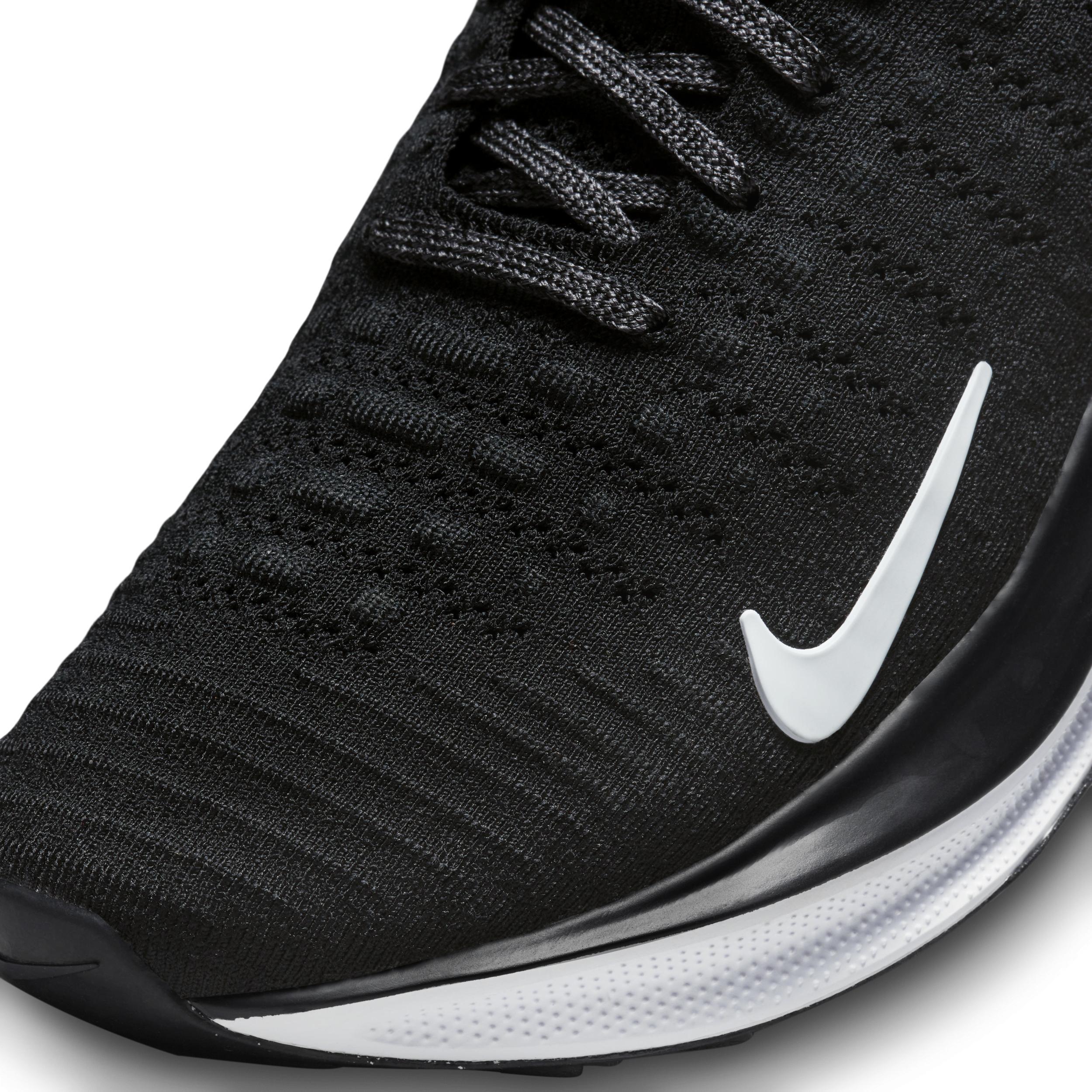 Nike Womens Nike React Infinity Run Flyknit 4 - Womens Running Shoes Black/White/Dark Grey Product Image