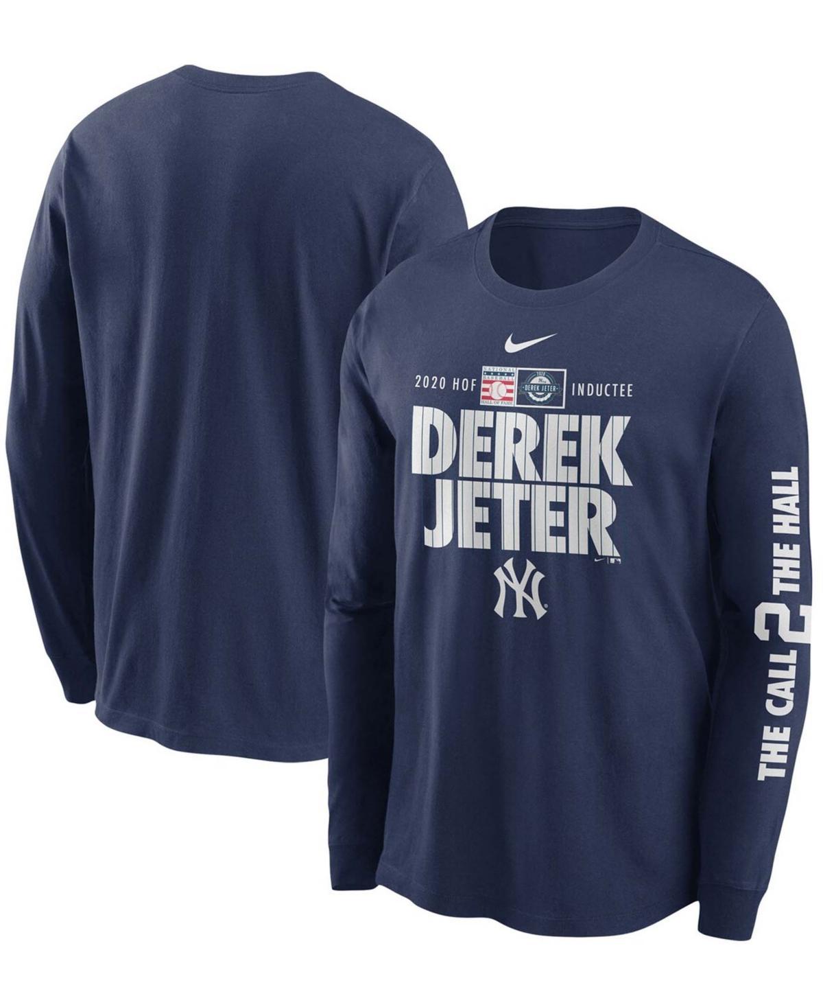 Mens Nike Derek Jeter Navy New York Yankees 2020 MLB Hall of Fame Inductee The Call 2 The Hall Long Sleeve T-Shirt Product Image