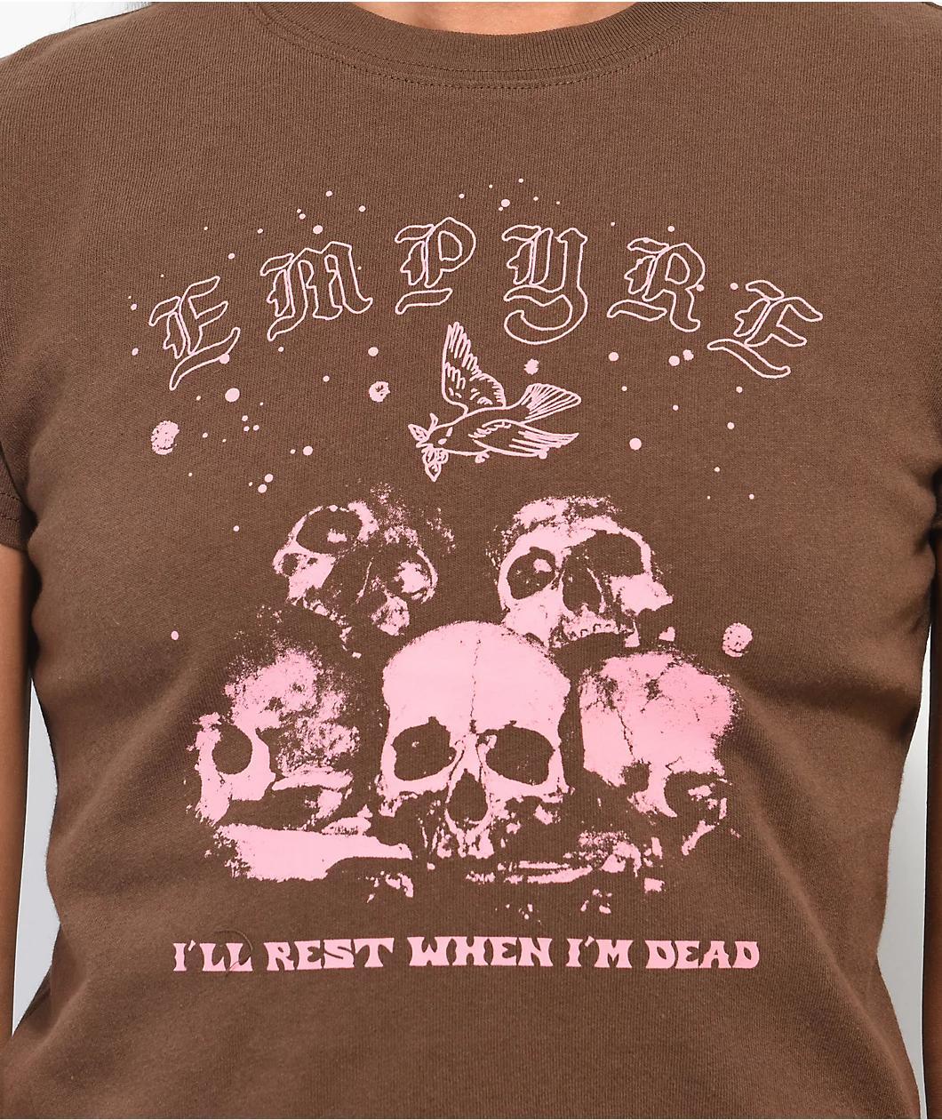 Empyre Ricky Ill Rest Brown Crop T-Shirt Product Image