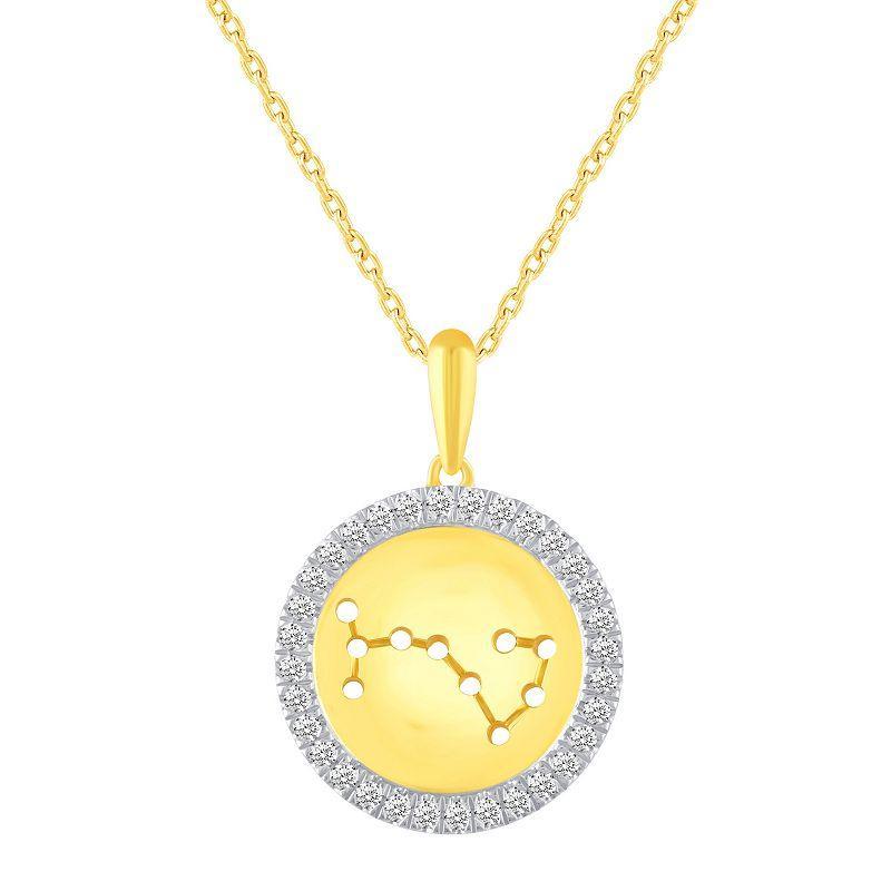 1/4 Carat T.W. Diamond Halo Zodiac Pendant Necklace, Womens Capricorn Product Image