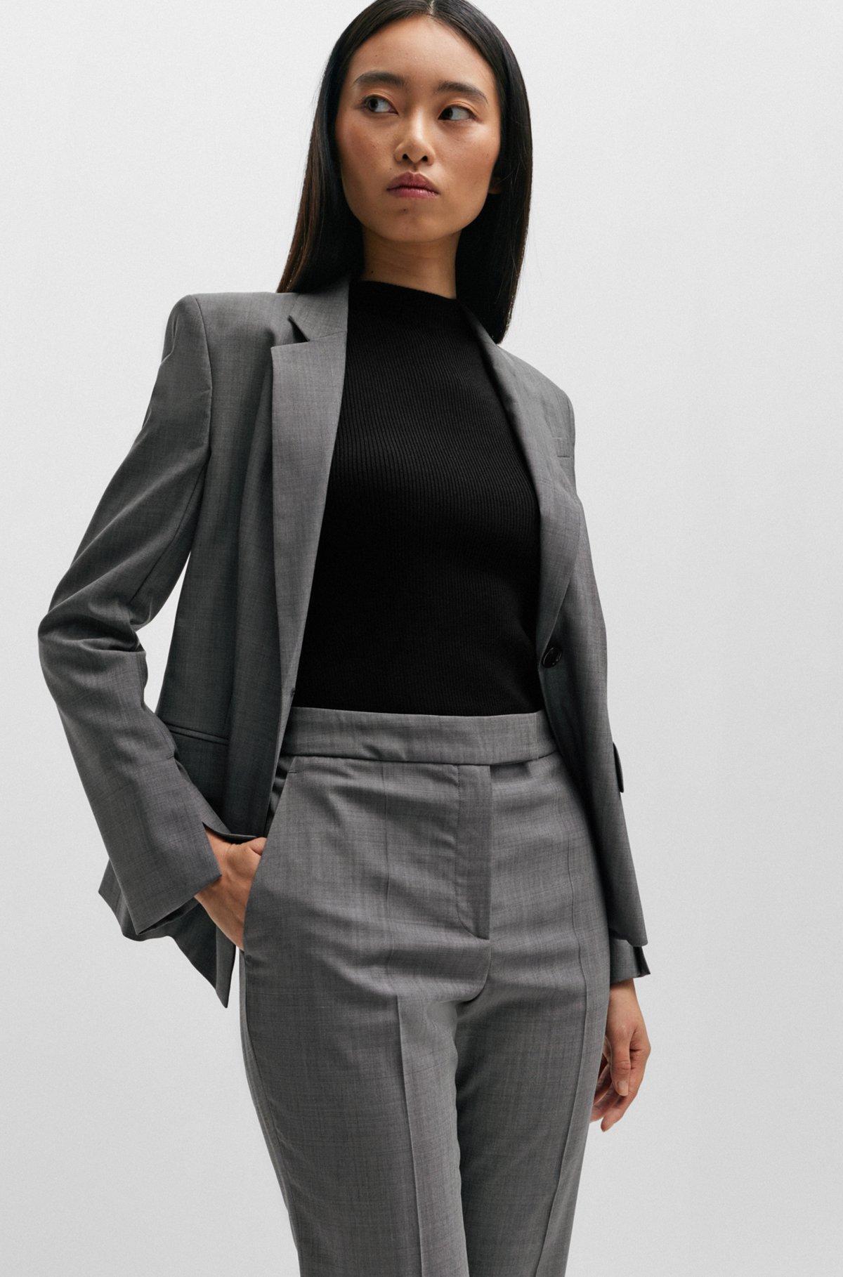 Slim-fit trousers in Italian virgin-wool sharkskin Product Image