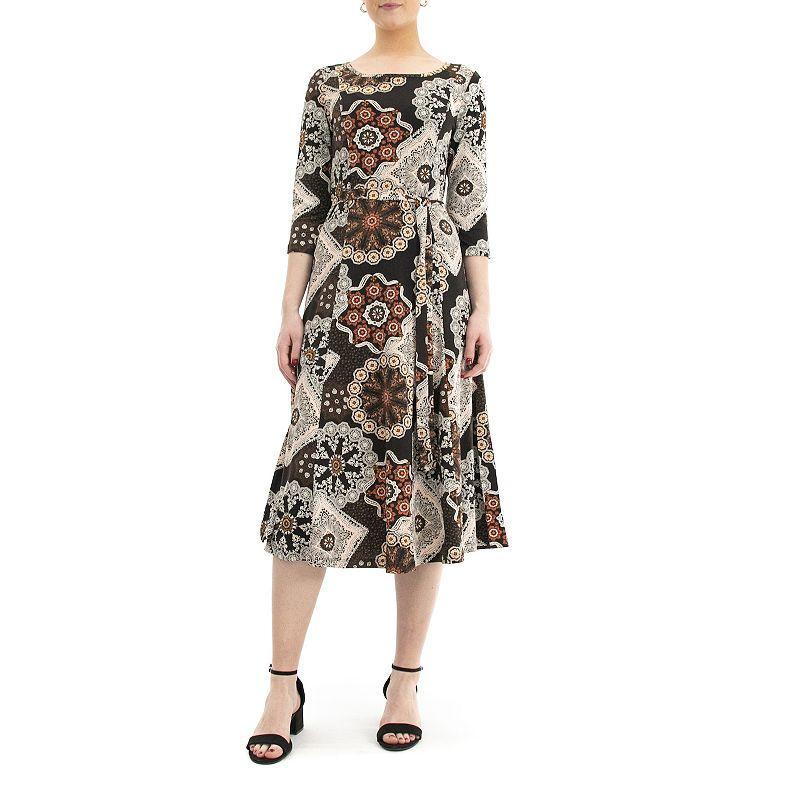 Womens Nina Leonard Print Midi Dress Purple Product Image