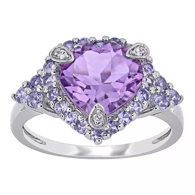 Stella Grace 10k White Gold Amethyst, Tanzanite & Diamond Accent Cocktail Ring, Womens Product Image