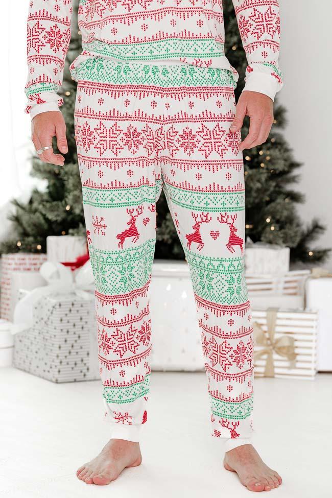 Sleigh All Day Men Red and Green Fair Isle Pajama Pant FINAL SALE Male Product Image