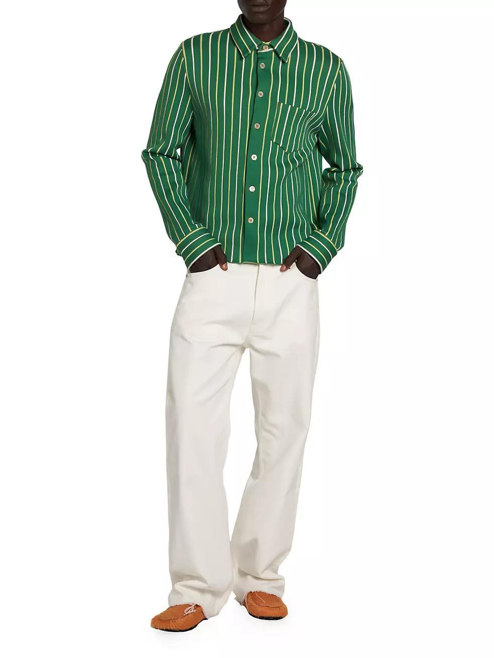 Striped Button-Up Shirt Product Image