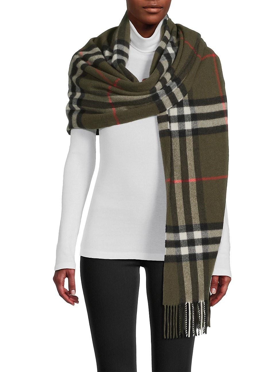 Womens Check Cashmere Scarf Product Image