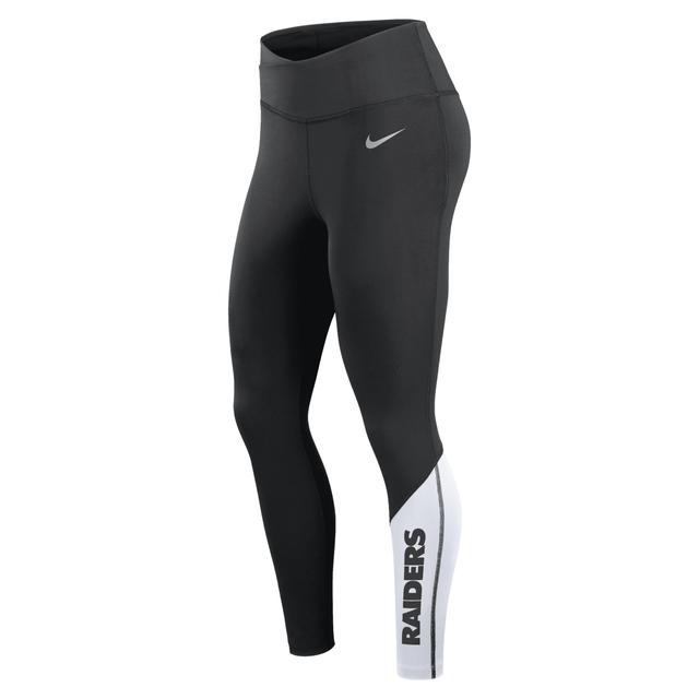 Womens Nike Black Las Vegas Raiders 7/8 Performance Leggings - Black Product Image