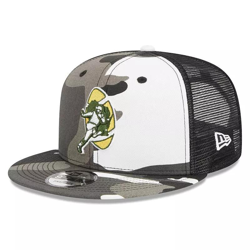 Mens New Era Urban Camo Bay Packers 9FIFTY Trucker Snapback Hat Product Image