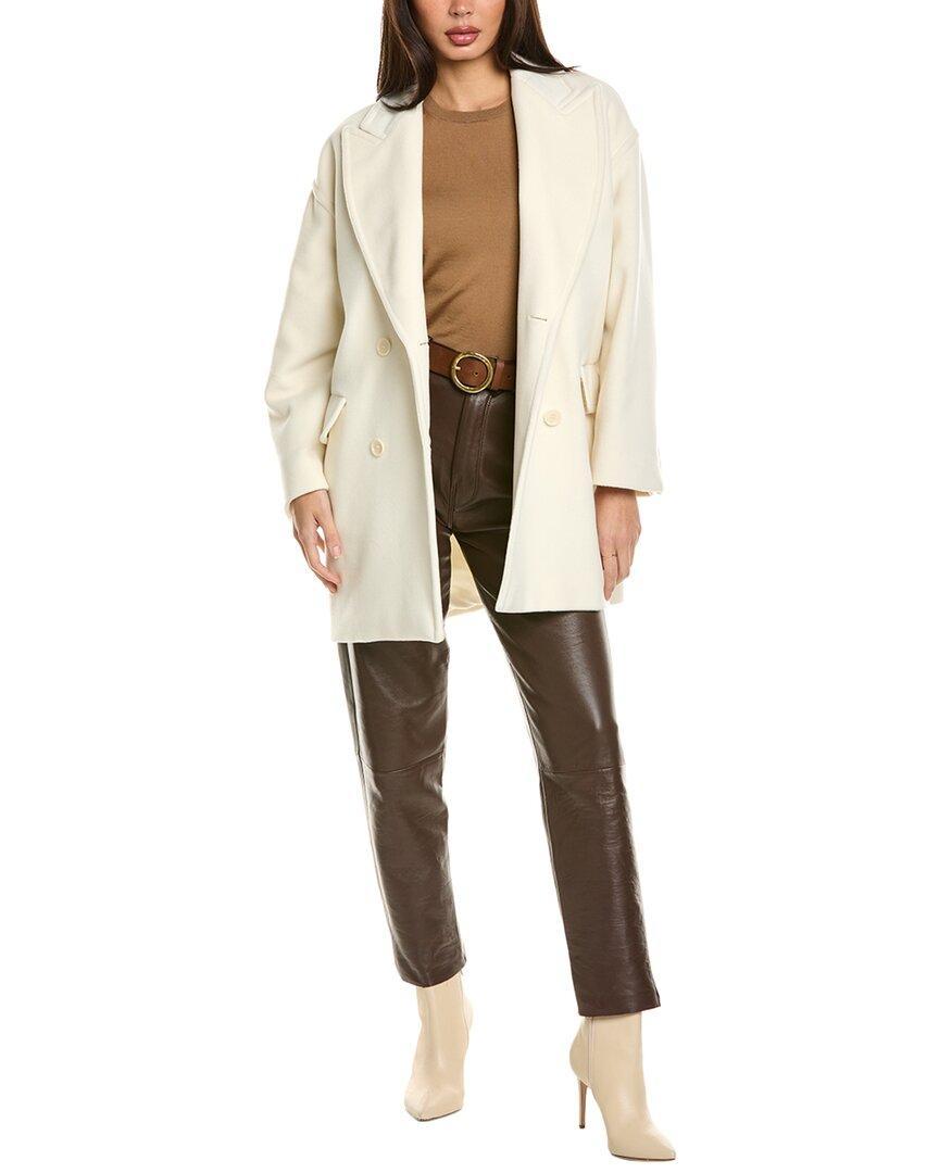 Meana Short Wool & Cashmere-blend Coat In Beige Product Image