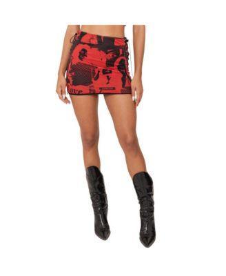 Womens Pop Art Mesh Mini Skirt Product Image