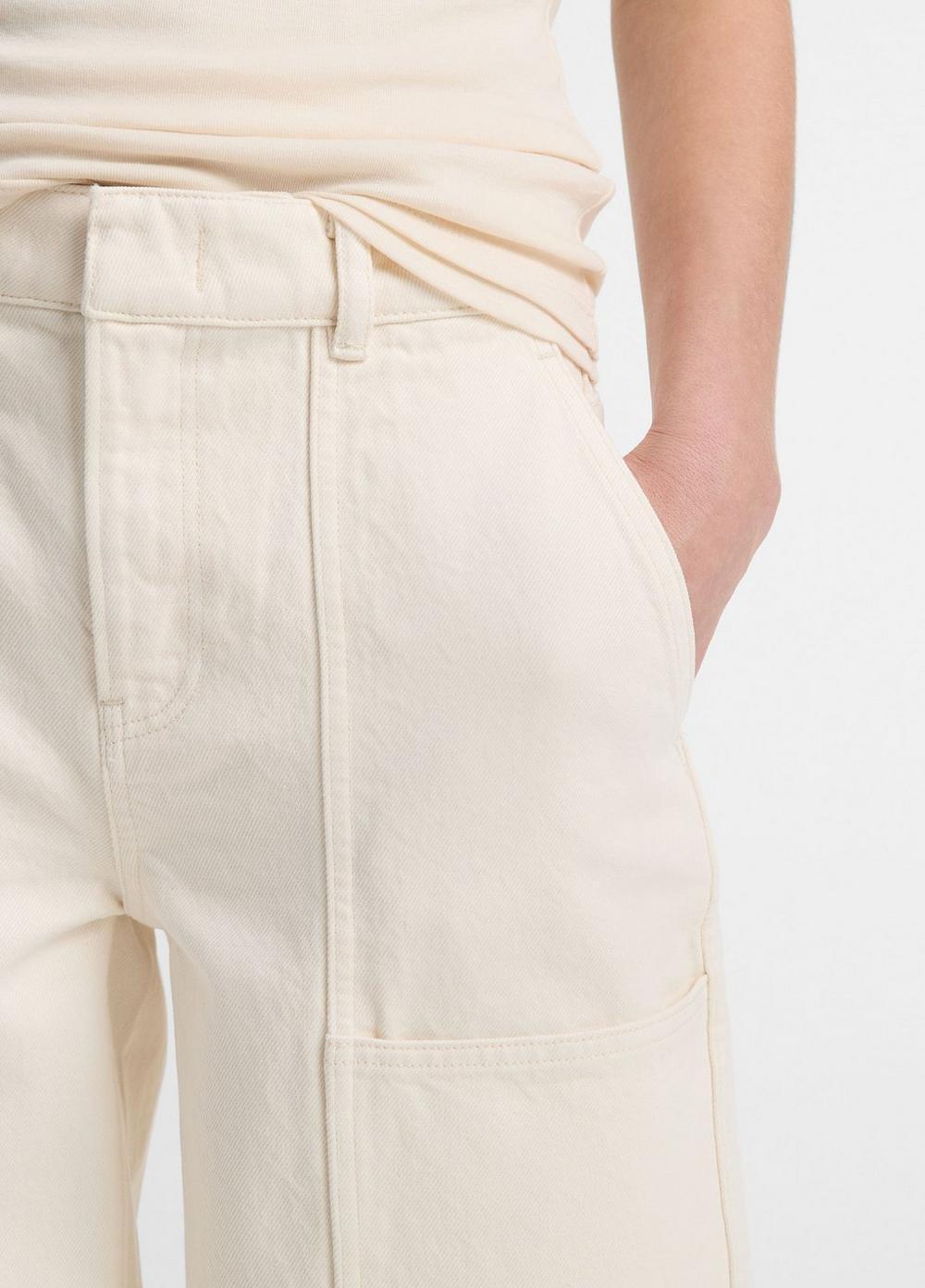 Cotton Mid-Rise Utility Wide Crop Pant Product Image