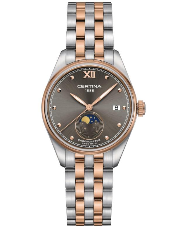 Certina Womens Swiss Ds-8 Moon Phase Two-Tone Stainless Steel Bracelet Watch 33mm Product Image