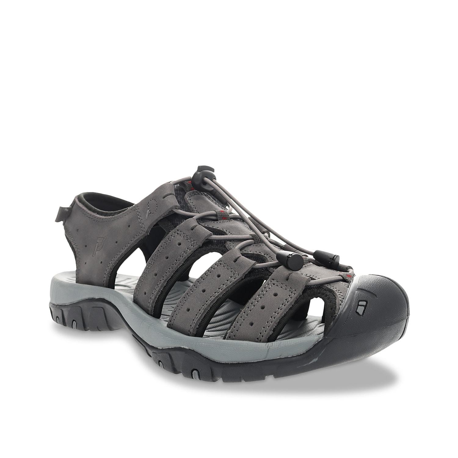 Propet Kona Mens Fisherman Sandals Grey Product Image