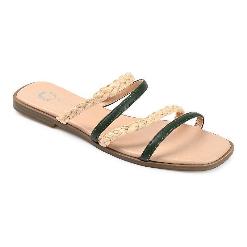 Journee Collection Brinna Tru Comfort Foam Womens Strappy Slide Sandals Green Product Image