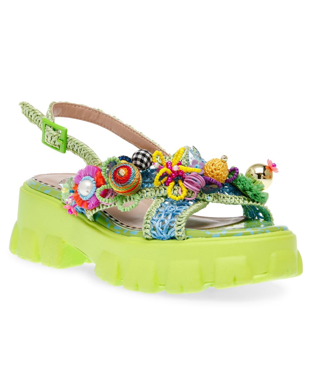 Betsey Johnson Womens Graysen Embellished Platform Lug-Sole Sandals Product Image