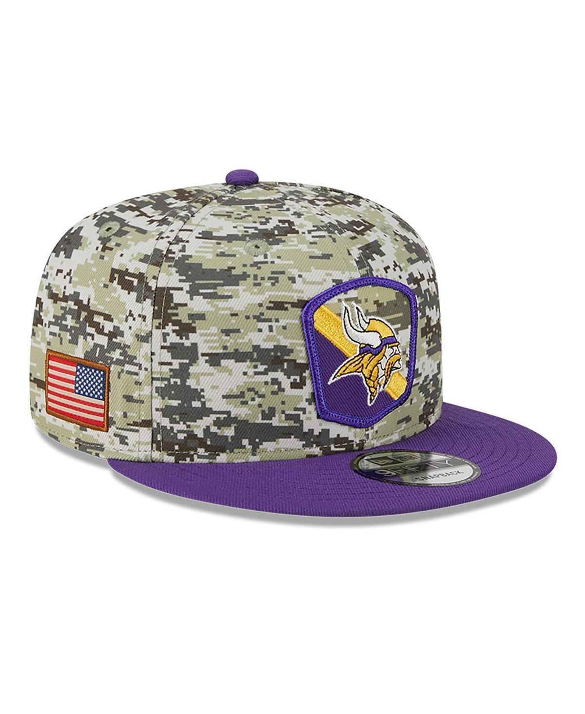 Mens New Era  Camo/Purple Minnesota Vikings 2023 Salute To Service 9FIFTY Snapback Hat Product Image