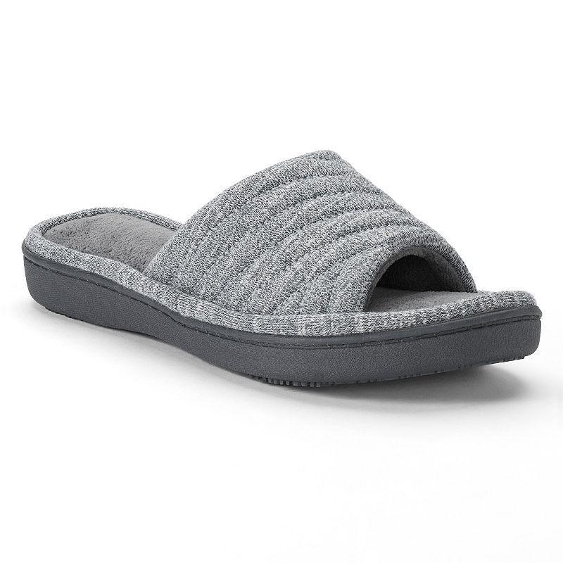 isotoner Andrea Space Knit Womens Slide Slippers Grey Product Image