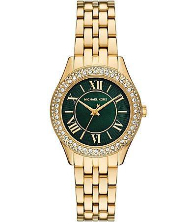 Michael Kors Womens Harlowe Three Hand Gold Tone Stainless Steel Watch Product Image