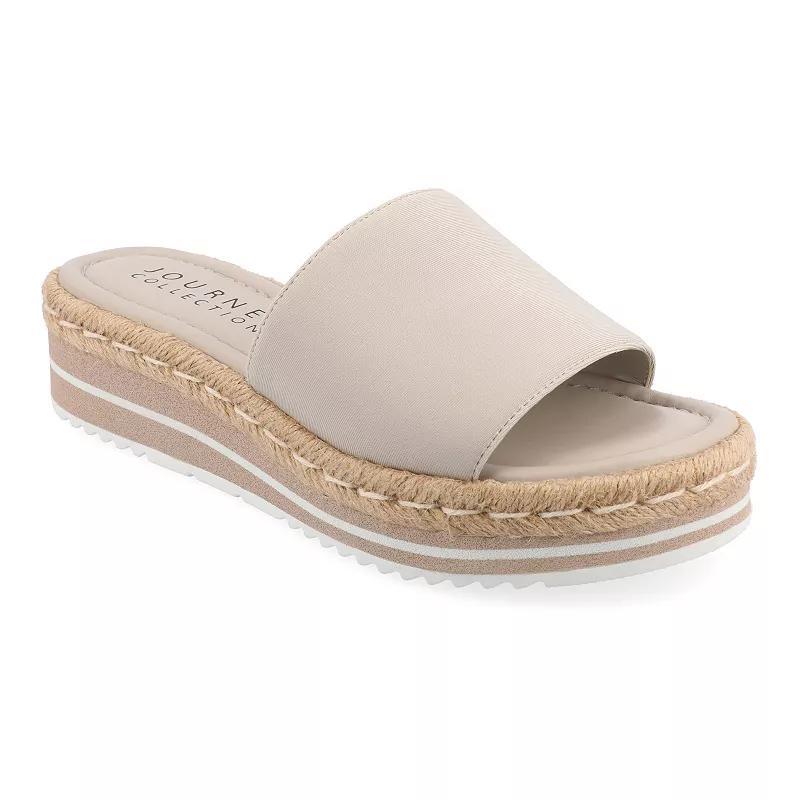 Journee Collection Rosey Womens Espadrille Slide Sandals Brown Product Image