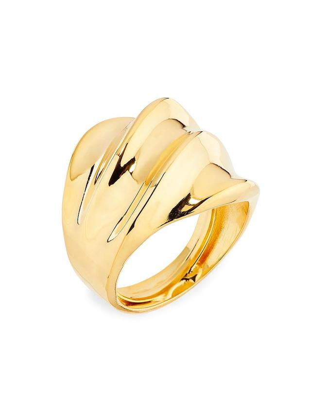 Womens Goldtone Fluted Adjustable Ring Product Image