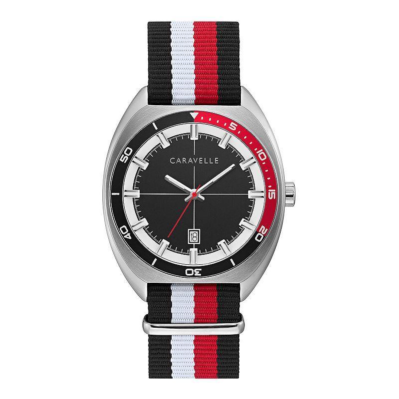 Caravelle by Bulova Mens Black & Red Strap Watch - 43B168 Multi Product Image