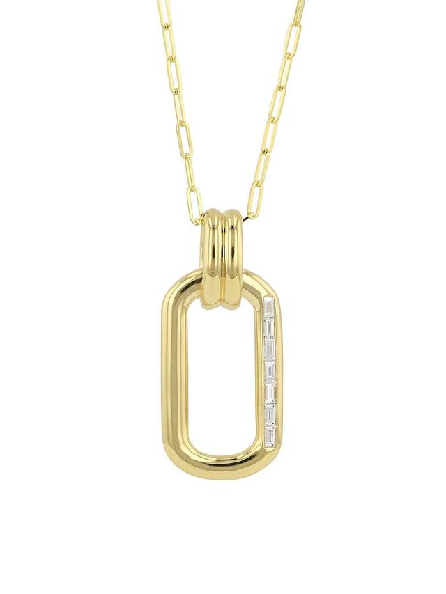 Womens Link 14K Yellow Gold & 0.20 TCW Diamond Pendant Necklace Product Image