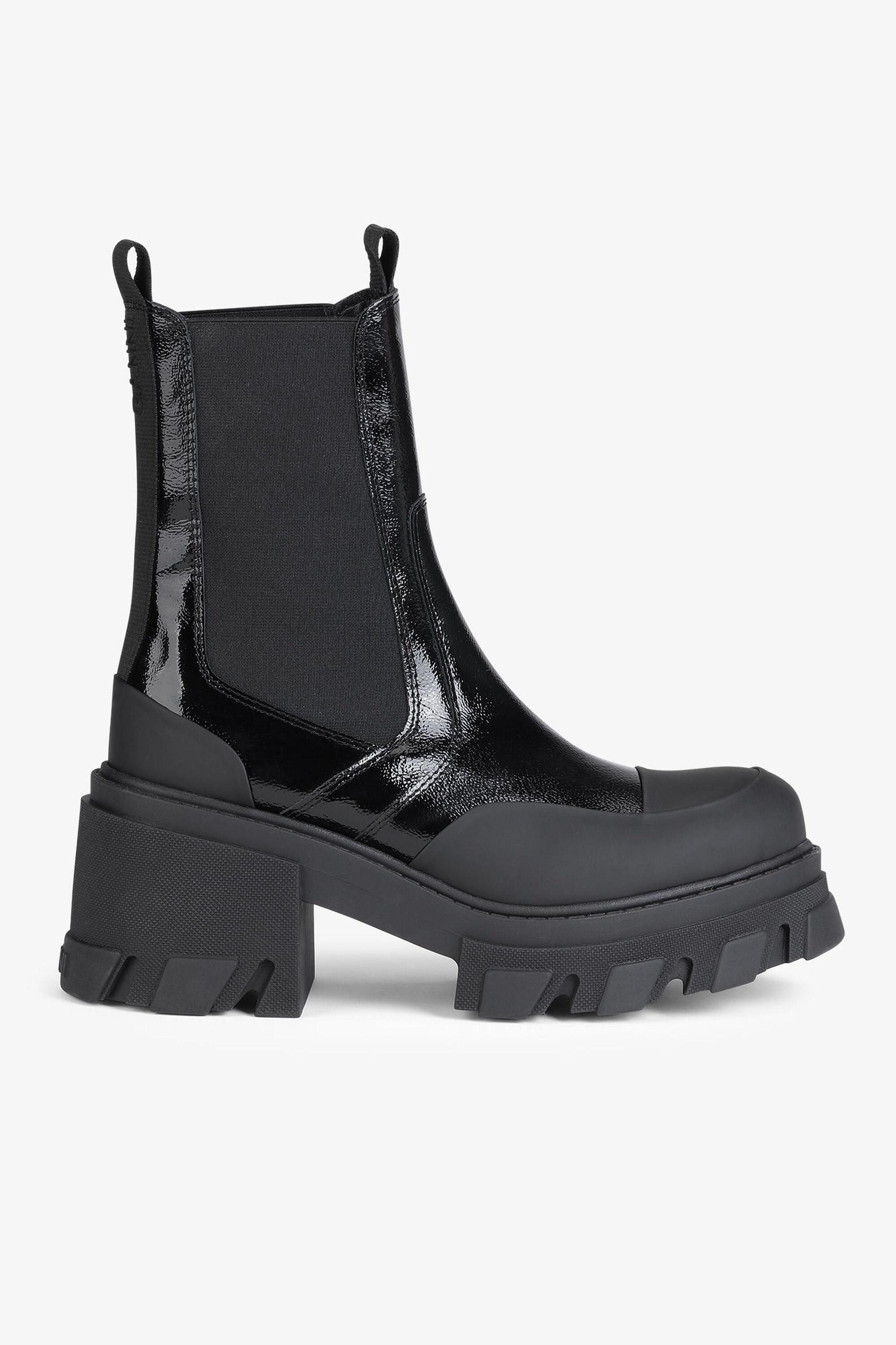 Cleated Heeled Mid Chelsea Boots Product Image