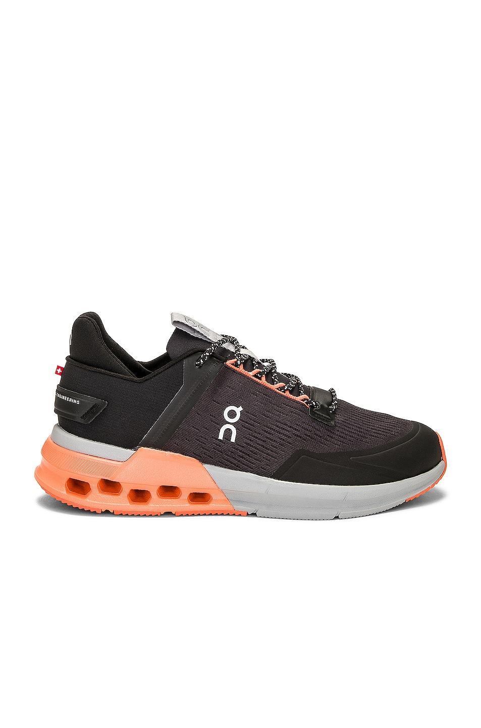 On Cloudnova Flux Sneaker in Black & Flame - Black. Size 12.5 (also in ). Product Image