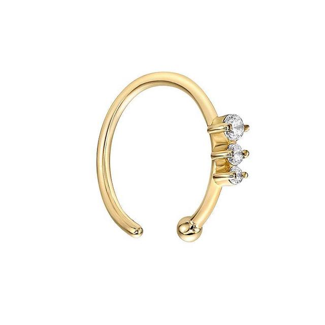 Lila Moon 14k Gold Cubic Zirconia Open Nose Ring, Womens, White Product Image