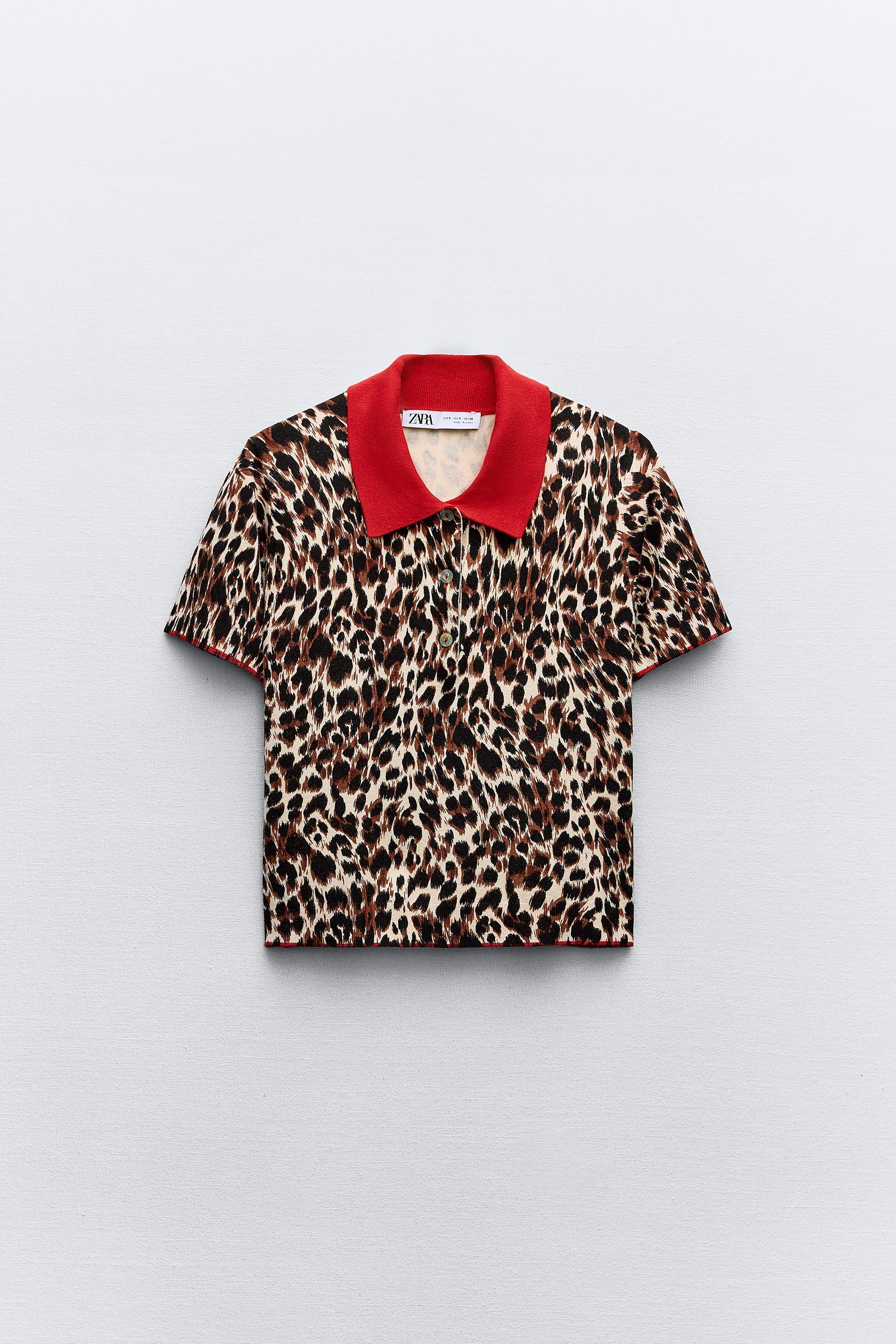 ANIMAL PRINT KNIT TOP Product Image