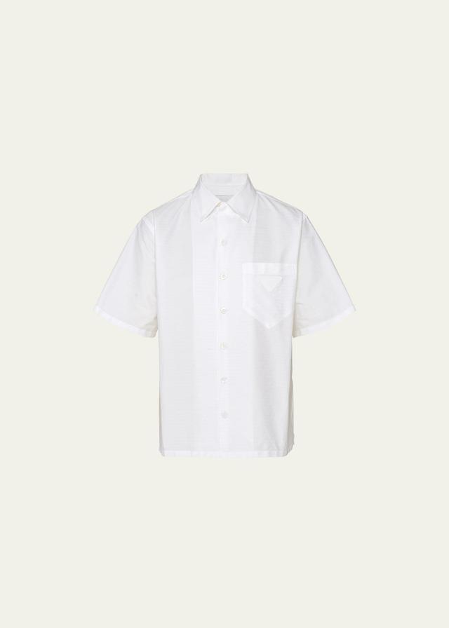 Mens Short-Sleeved Cotton Shirt Product Image