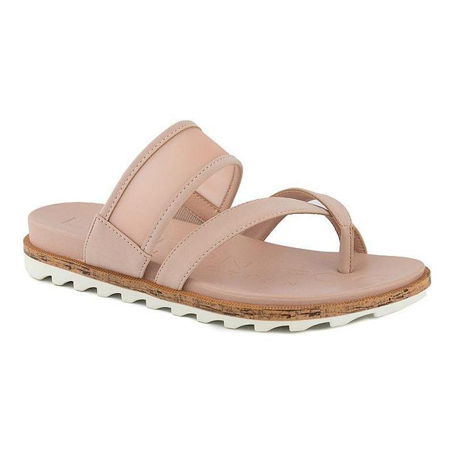 London Fog Stelanie Womens Thong Sandals Dusty Pink Product Image