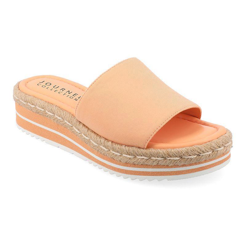 Journee Collection Rosey Womens Espadrille Slide Sandals Pink Product Image