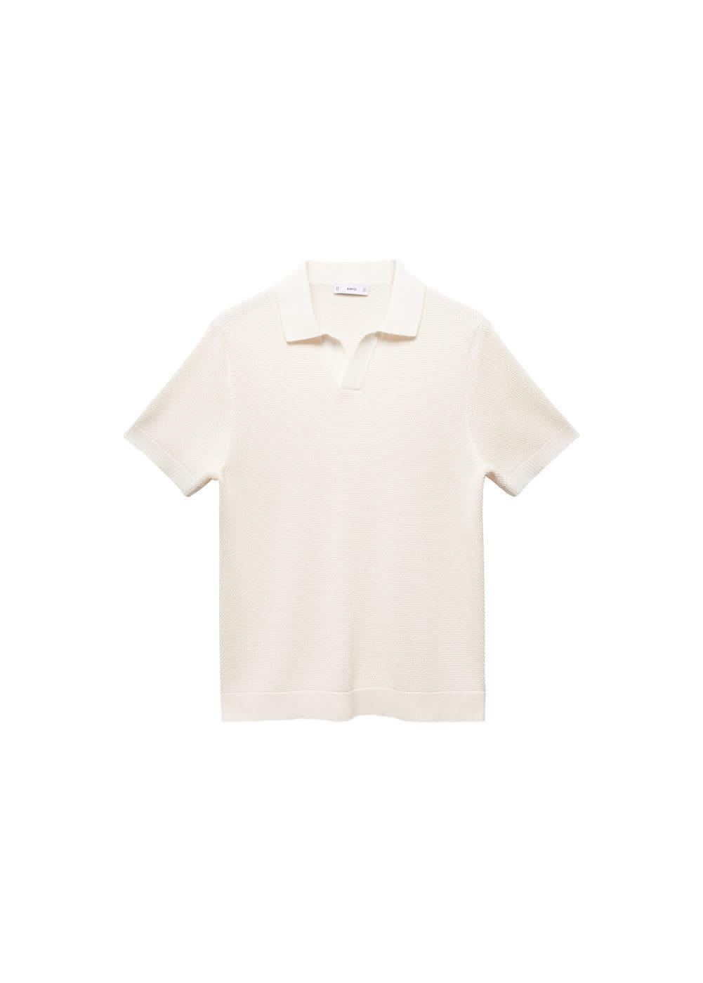 MANGO MAN - Structured knitted polo shirt ecruMen Product Image