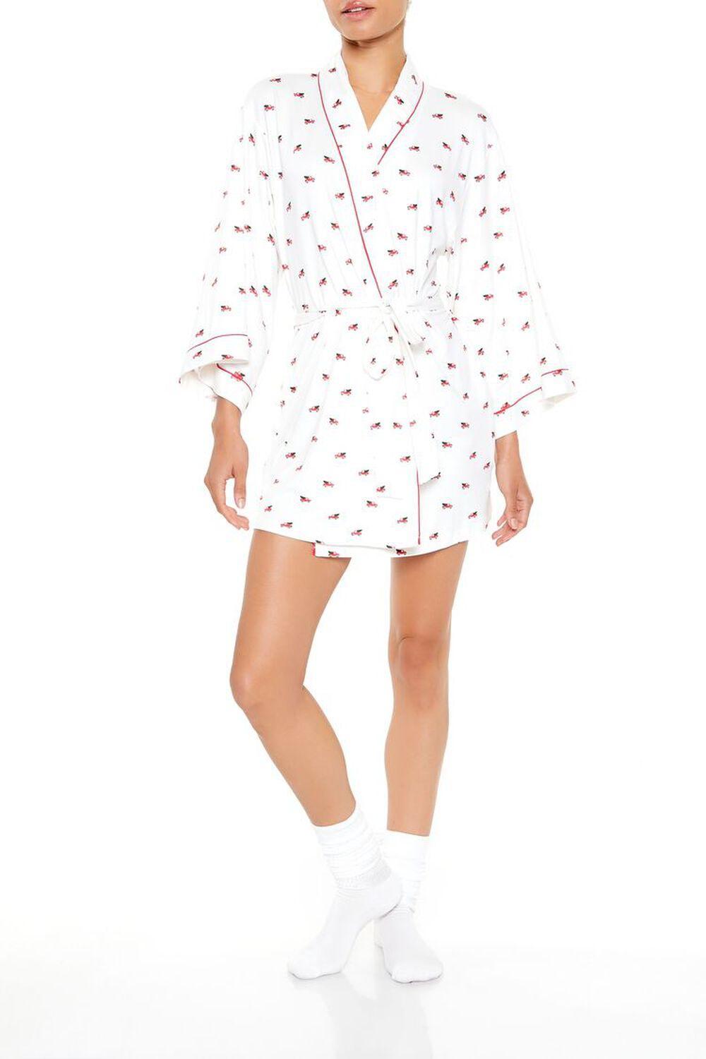 Christmas Tree Truck Tie-Waist Robe | Forever 21 Product Image