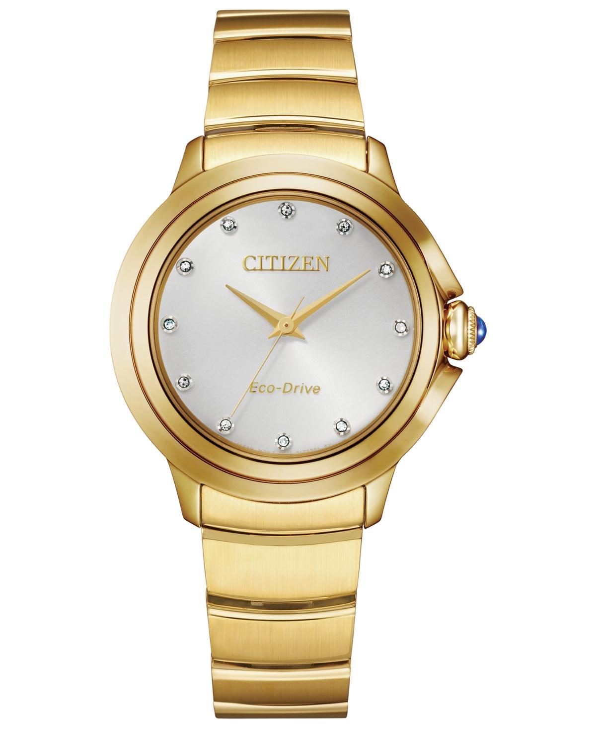 Citizen Eco-Drive Womens Ceci Two-Tone Stainless Steel Bracelet Watch - EM0956-54A Rose Tone Silver Product Image