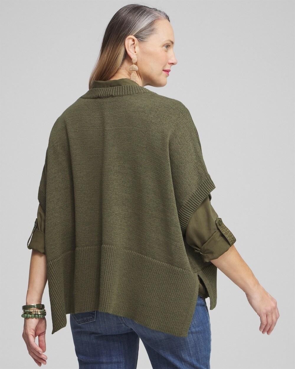 Short Sleeve Knit Poncho Product Image