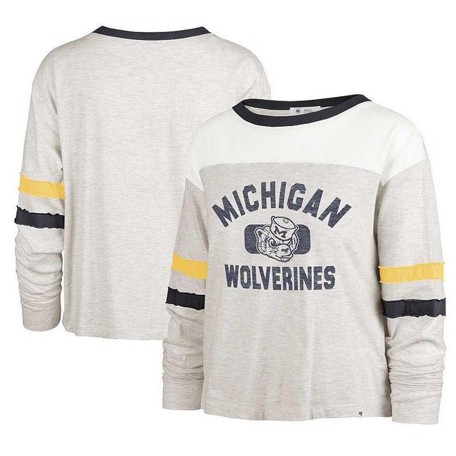 Womens 47 Oatmeal Michigan Wolverines Vault All Class Lena Long Sleeve T-Shirt Product Image