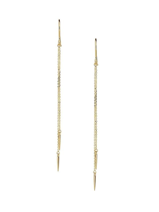 Womens 14K Yellow Gold Sharp Dresser Drop Earrings Product Image