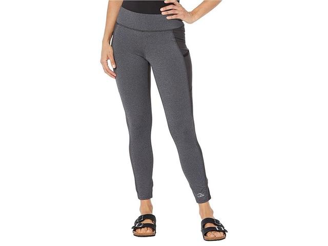 L.L.Bean Petite Boundless Performance Pocket Tights Color-Block (Charcoal Heather/Classic ) Women's Casual Pants Product Image