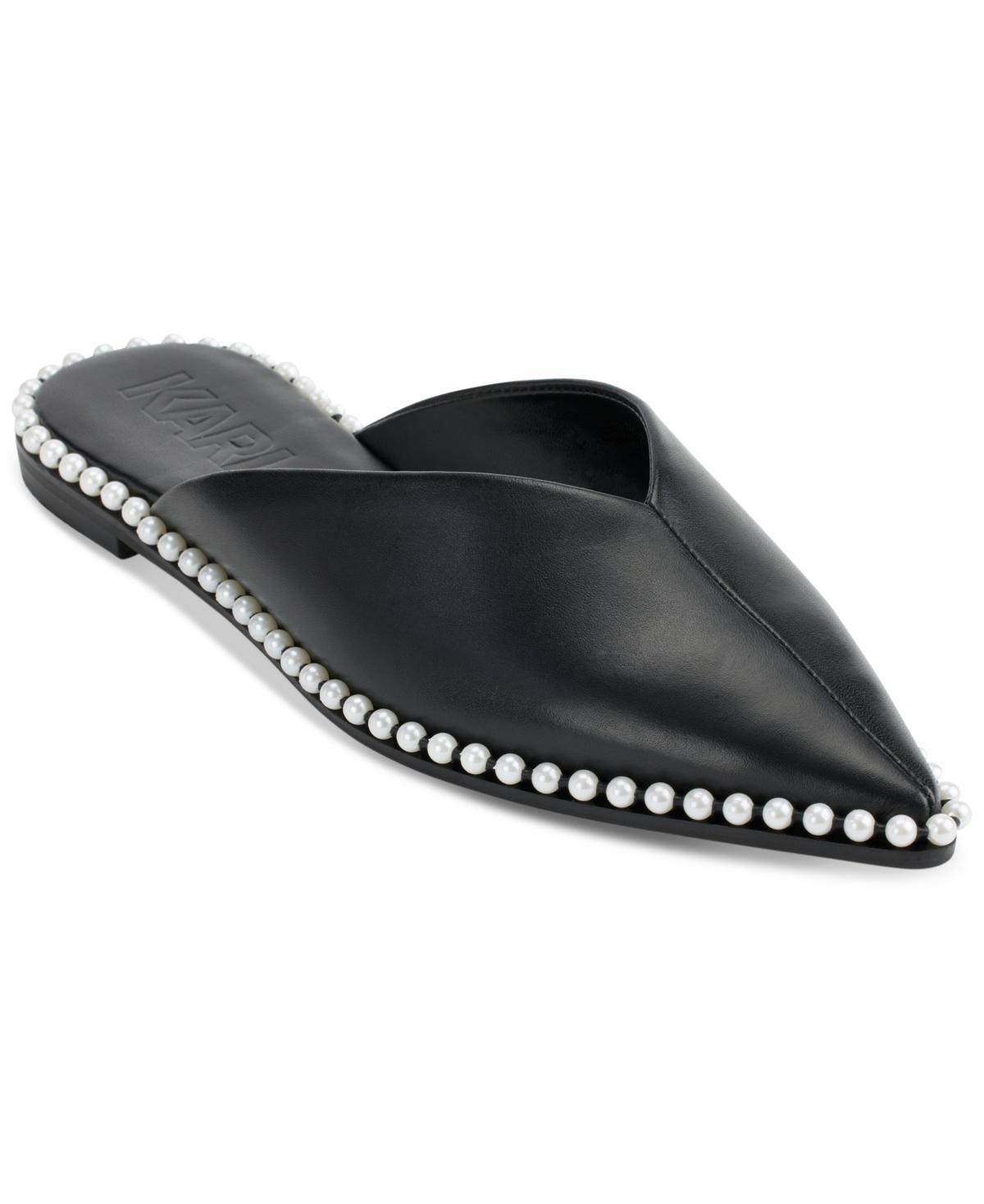 Karl Lagerfeld Paris Womens Vyra Studded Mule Flats Product Image