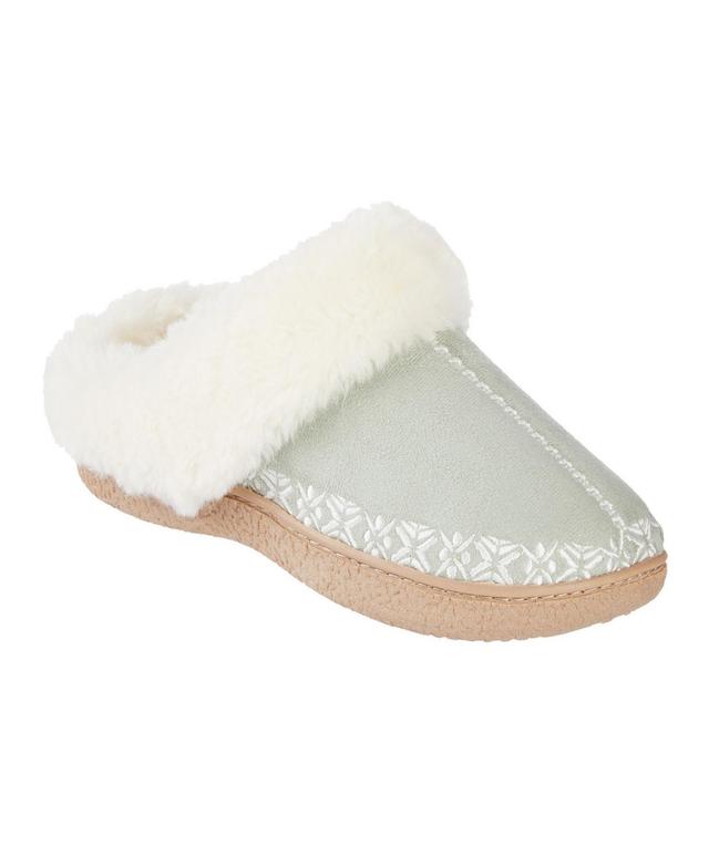 isotoner Clara Embroidered Microsuede Clog Womens Slippers with Memory Foam Product Image