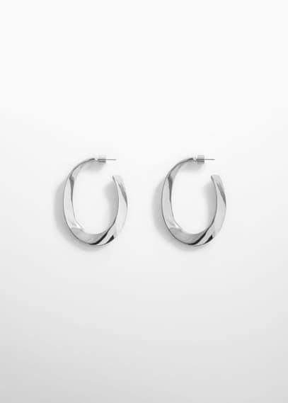 MANGO - Twisted hoop earrings - One size - Women Product Image