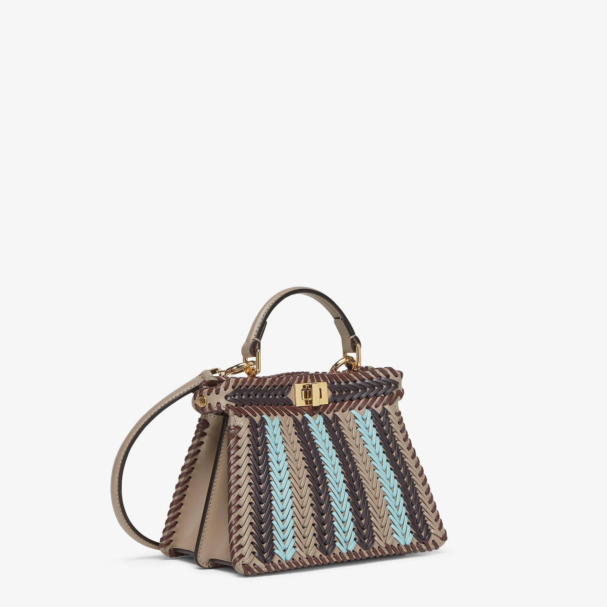 Peekaboo ISeeU PetiteMulticolor interlaced leather bag Product Image