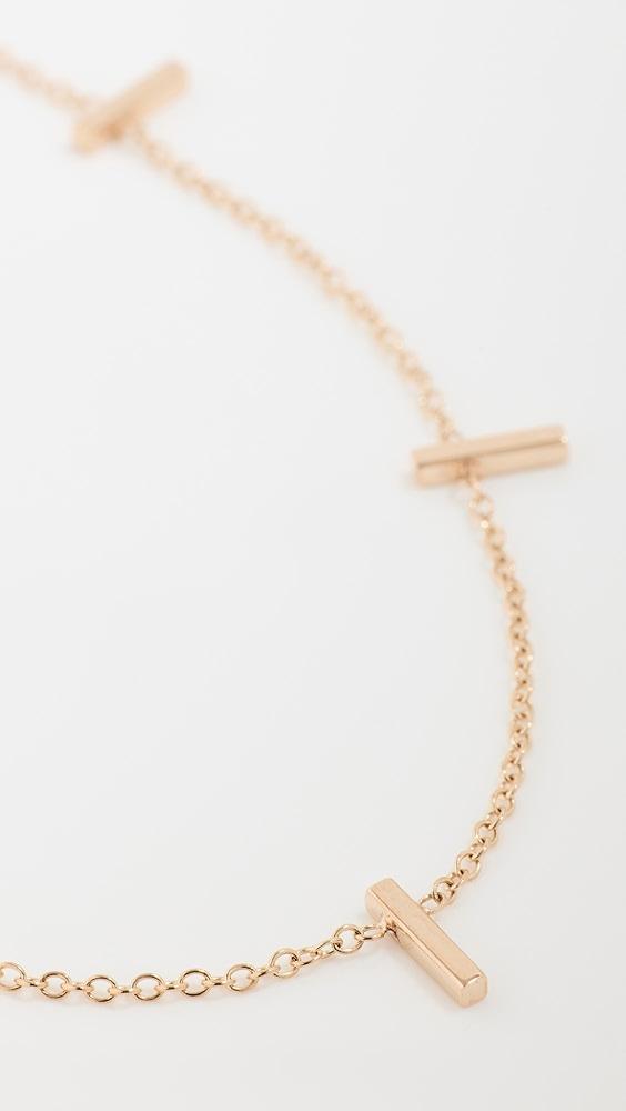 Zoe Chicco 14k Gold 5 Tiny Bar Station Necklace | Shopbop Product Image