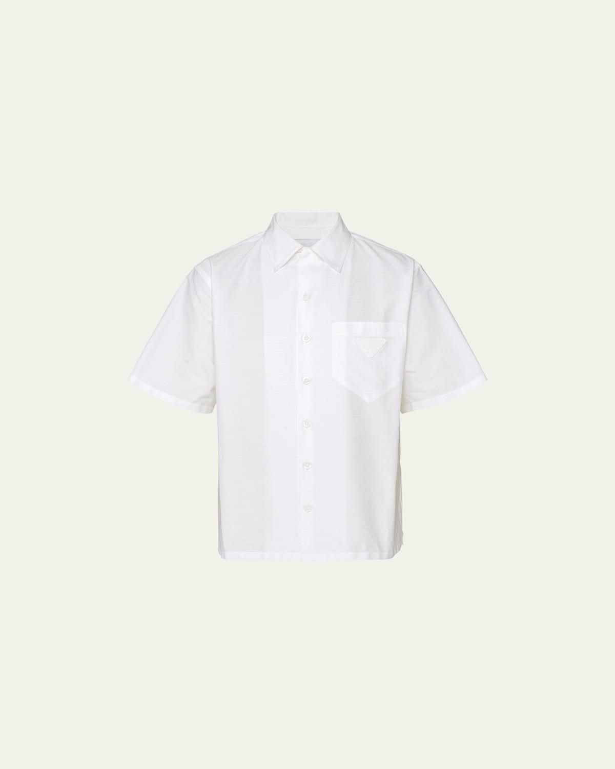 Mens Short-Sleeved Cotton Shirt Product Image