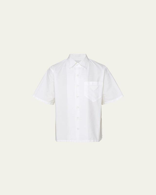 Mens Tonal Jacquard Sport Shirt Product Image