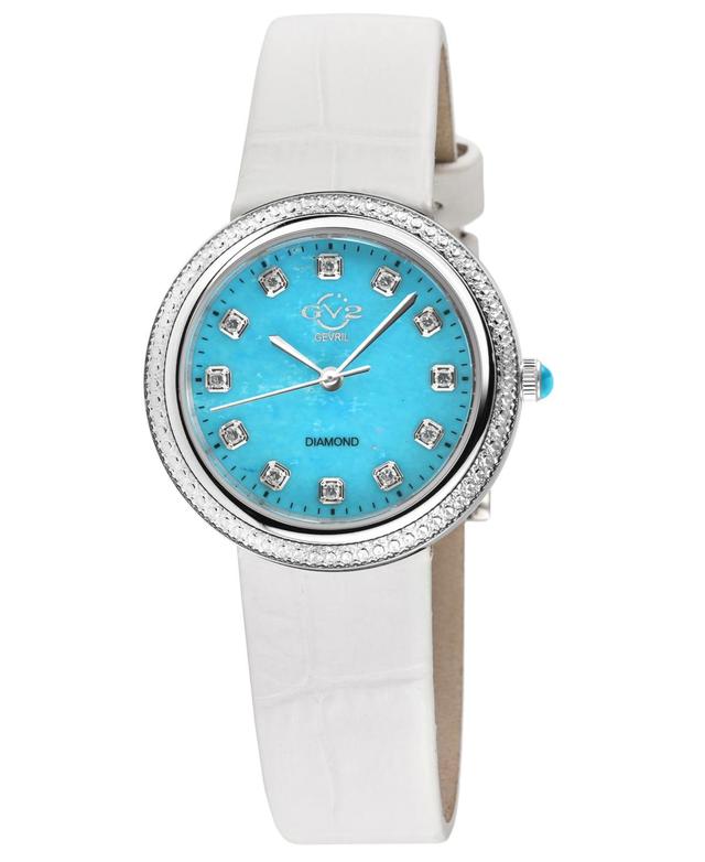 GV2 by Gevril Womens Arezzo White Leather Watch 33mm Product Image